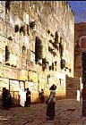 Jean-Leon Gerome Solomon's Wall Jerusalem (or The Wailing Wall) painting